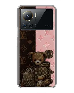 Чехол для Infinix Note 12 2023 с картинкой «Мишка в стиле LV»