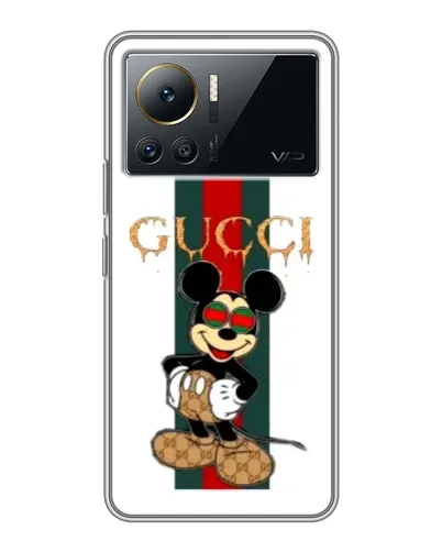 Чехол для Infinix Note 12 2023 с картинкой «Микки Маус Gucci — полосы»