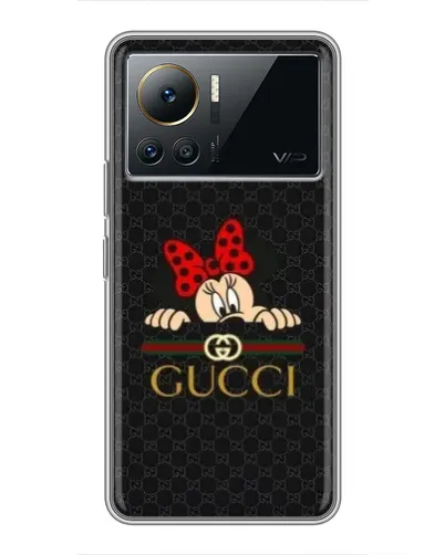 Чехол для Infinix Note 12 2023 с картинкой «Минни Маус Gucci — черный»