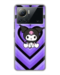 Чехол для Infinix Note 12 2023 с картинкой «Kuromi и фиолетовые сердца»