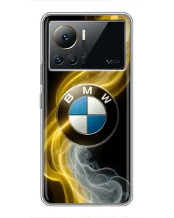 Чехол для Infinix Note 12 2023 с картинкой «Золотистый дым BMW»