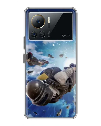 Чехол для Infinix Note 12 2023 с картинкой «Десант PUBG — прыжок»