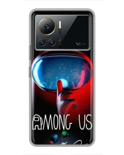 Чехол для Infinix Note 12 2023 с картинкой «Красный импостер — макро»