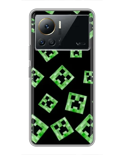 Чехол для Infinix Note 12 2023 с картинкой «Паттерн с криперами»