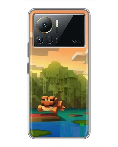Чехол для Infinix Note 12 2023 с картинкой «Майнкрафт закат солнца»
