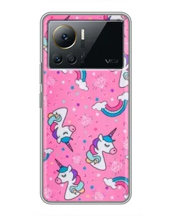 Чехол для Infinix Note 12 2023 с картинкой «Unicorn паттерн розовый»