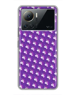 Чехол для Infinix Note 12 2023 с картинкой «Единороги на фиолетовом»