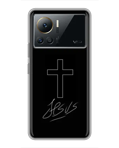 Чехол для Infinix Note 12 2023 с картинкой «Графический крест Jesus» Чехол для Infinix Note 12 2023 с картинкой «Графический крест Jesus»