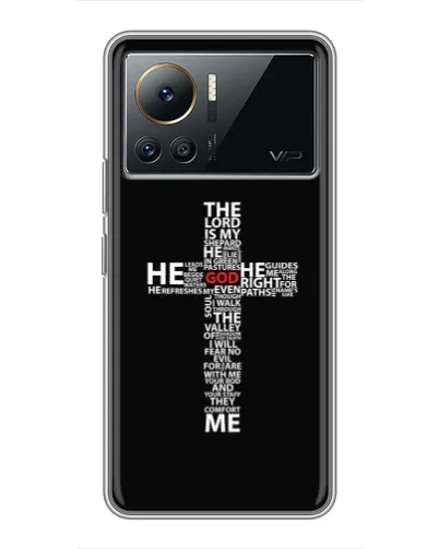 Чехол для Infinix Note 12 2023 с картинкой «Текстовый крест» Чехол для Infinix Note 12 2023 с картинкой «Текстовый крест»