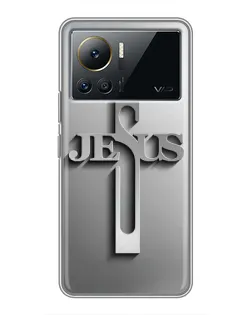 Чехол для Infinix Note 12 2023 с картинкой «Металлический крест Jesus»