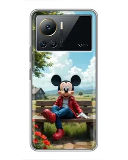 Чехол для Infinix Note 12 2023 с картинкой «Микки на скамейке»