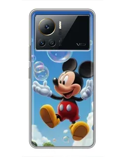 Чехол для Infinix Note 12 2023 с картинкой «Mickey и мыльные пузыри»