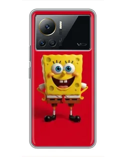 Чехол для Infinix Note 12 2023 с картинкой «Спанч Боб на красном»