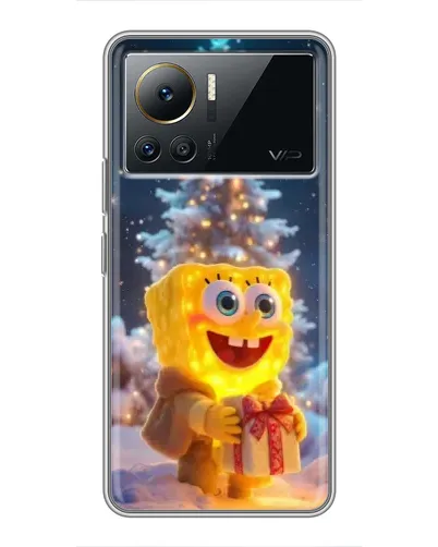 Чехол для Infinix Note 12 2023 с картинкой «Рождественский Спанч Боб»
