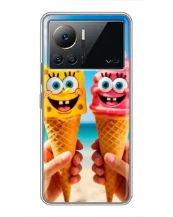 Чехол для Infinix Note 12 2023 с картинкой «Спанч Боб мороженое»