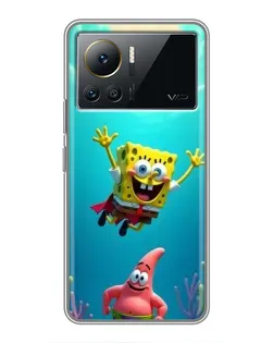 Чехол для Infinix Note 12 2023 с картинкой «Спанч Боб под водой»