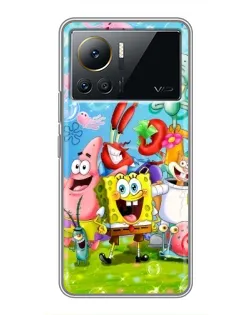 Чехол для Infinix Note 12 2023 с картинкой «Губка Боб и друзья»
