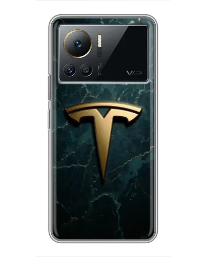 Чехол для Infinix Note 12 2023 с картинкой «Мраморная Tesla Gold»