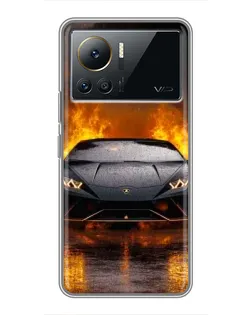 Чехол для Infinix Note 12 2023 с картинкой «Lamborghini в огне»