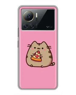 Чехол для Infinix Note 12 2023 с картинкой «Пушин с пиццей»