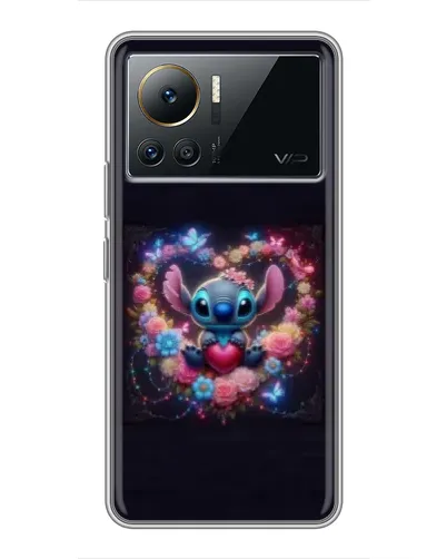 Чехол для Infinix Note 12 2023 с картинкой «Stitch в цветах»