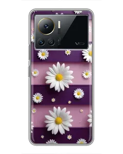 Чехол для Infinix Note 12 2023 с картинкой «Ромашки на фиолетовом»
