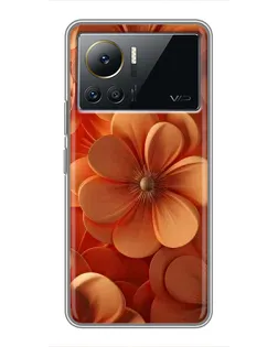 Чехол для Infinix Note 12 2023 с картинкой «Оранжевый макро цветок»
