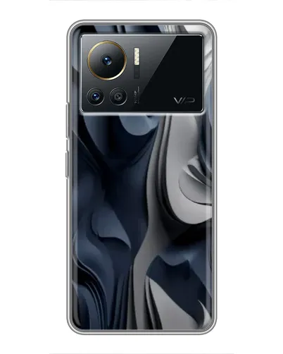 Чехол для Infinix Note 12 2023 с картинкой «Объемные синие складки»