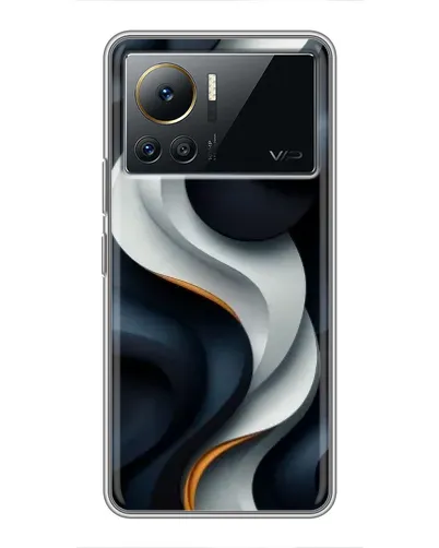 Чехол для Infinix Note 12 2023 с картинкой «Объемные черно-белые ленты»