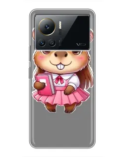 Чехол для Infinix Note 12 2023 с картинкой «Девочка капибара»