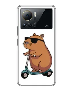 Чехол для Infinix Note 12 2023 с картинкой «Капибара на самокате»