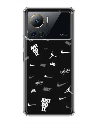 Чехол для Infinix Note 12 Pro (4G) с картинкой «Nike Black Pattern»