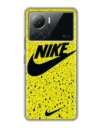 Чехол для Infinix Note 12 Pro (4G) с картинкой «Желтый текстурный Nike»