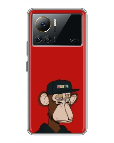 Чехол для Infinix Note 12 Pro (4G) с картинкой «Bored Ape — красный фон»