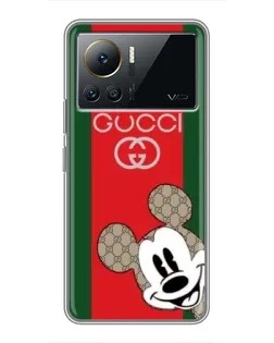 Чехол для Infinix Note 12 Pro (4G) с картинкой «Gucci — полосы и Микки»