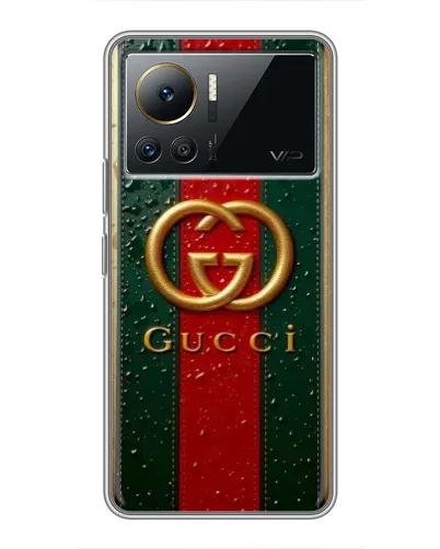 Чехол для Infinix Note 12 Pro (4G) с картинкой «Gucci — фирменная полоса и золото» Чехол для Infinix Note 12 Pro (4G) с картинкой «Gucci — фирменная полоса и золото»