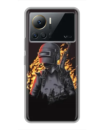 Чехол для Infinix Note 12 Pro (4G) с картинкой «PUBG — огненный силуэт»