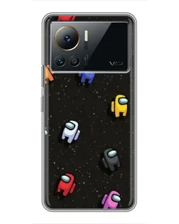 Чохол для Infinix Note 12 Pro (4G) з картинкою «Космічний патерн Among Us»
