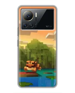 Чехол для Infinix Note 12 Pro (4G) с картинкой «Майнкрафт закат солнца»