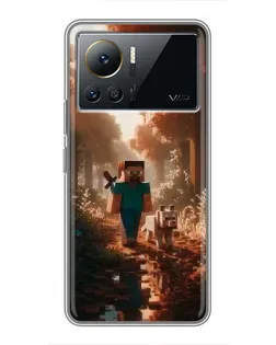 Чехол для Infinix Note 12 Pro (4G) с картинкой «Стив в лесу»