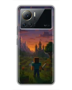 Чехол для Infinix Note 12 Pro (4G) с картинкой «Стив у башни»