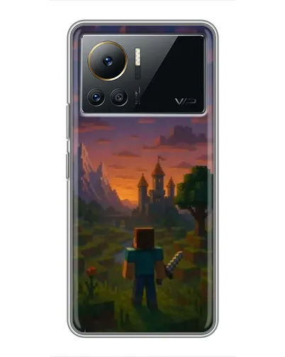 Чехол для Infinix Note 12 Pro (4G) с картинкой «Стив у башни»