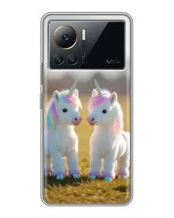Чехол для Infinix Note 12 Pro (4G) с картинкой «Пара единорогов»