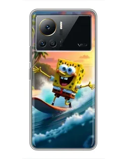 Чехол для Infinix Note 12 Pro (4G) с картинкой «Губка Боб серфингист»