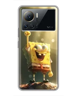 Чехол для Infinix Note 12 Pro (4G) с картинкой «Сияющий Спанч Боб»