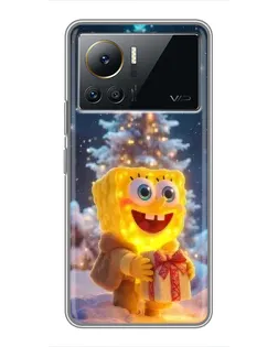 Чехол для Infinix Note 12 Pro (4G) с картинкой «Рождественский Спанч Боб»
