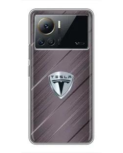 Чехол для Infinix Note 12 Pro (4G) с картинкой «Металлическая текстура Tesla»