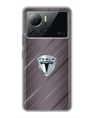 Чехол для Infinix Note 12 Pro (4G) с картинкой «Металлическая текстура Tesla»