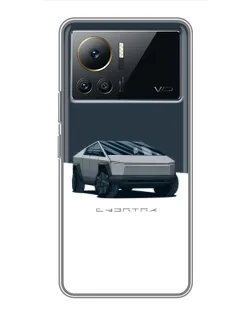 Чехол для Infinix Note 12 Pro (4G) с картинкой «Серебристый Cybertruck Tesla»