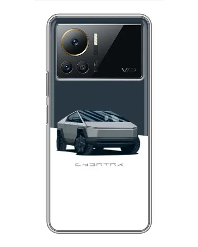 Чехол для Infinix Note 12 Pro (4G) с картинкой «Серебристый Cybertruck Tesla»